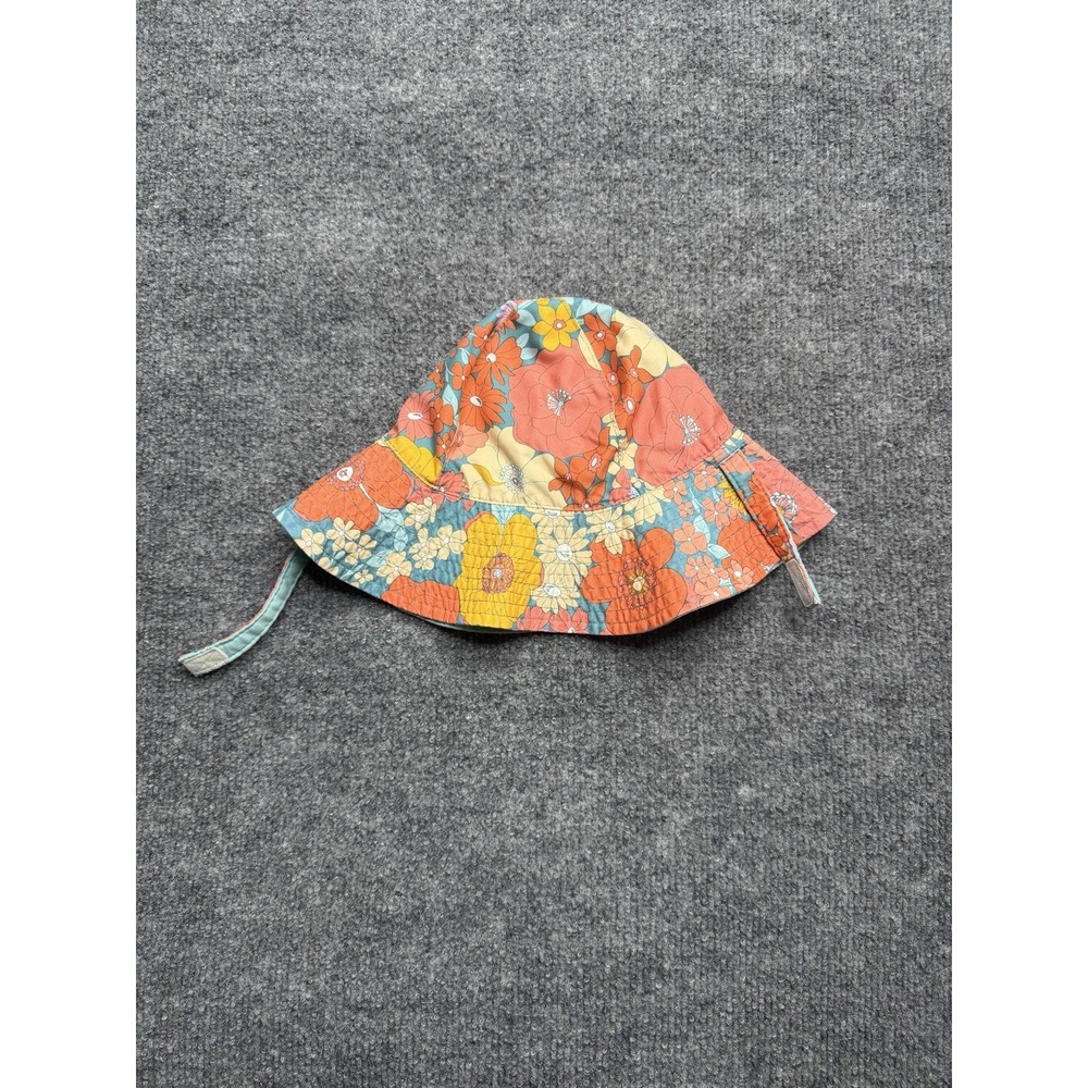 Carters Floral Sun Hat 12M - 24M Reversible